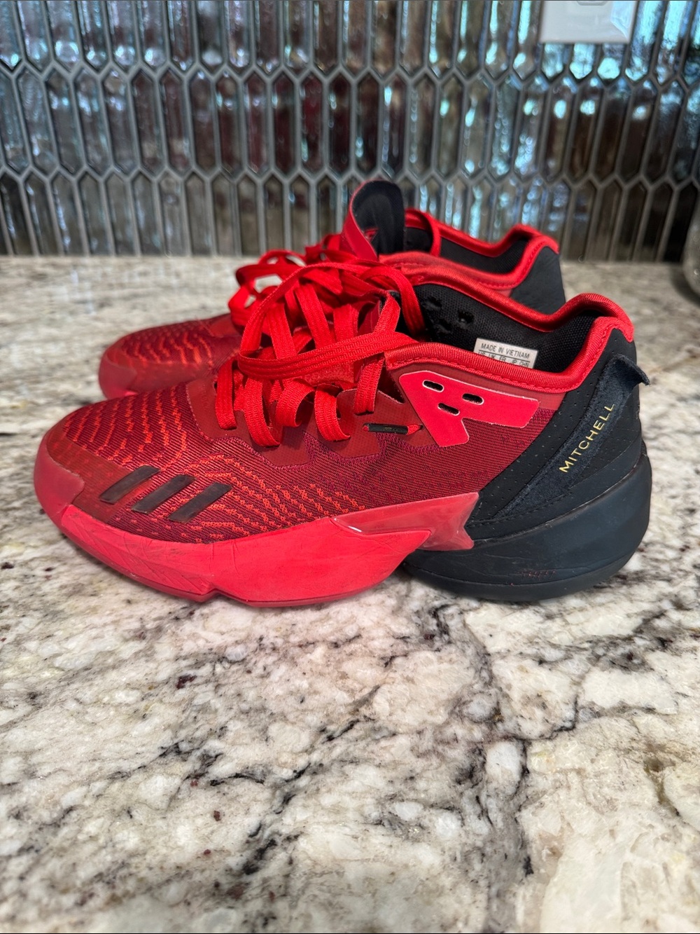 adidas D.O.N. Issue #4 Kids Red and Black Basketball Sneakers